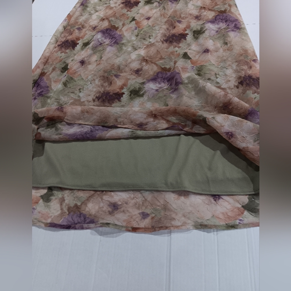 K Woman Women's (Size 24W) Green/Purple Floral Two-Piece Dress Set (NWT) - Picture 10 of 16